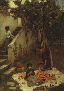 約翰 威廉姆 沃特豪斯 The Orange Gatherers 約翰 威廉姆 沃特豪斯 The Orange Gatherers